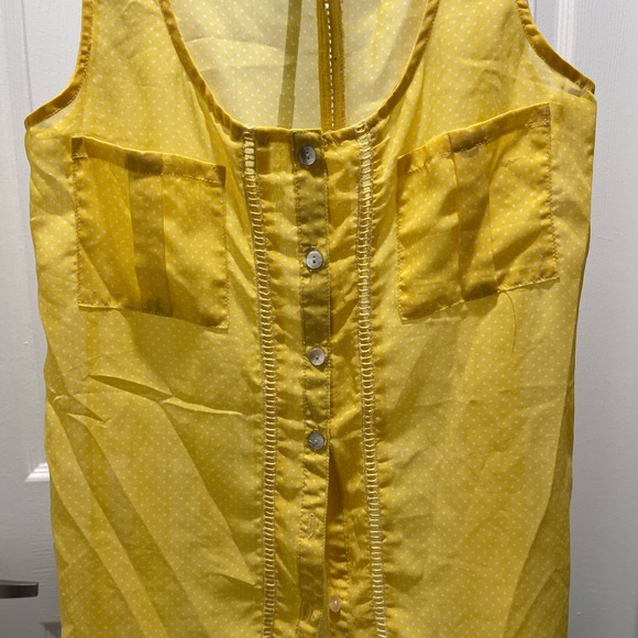 🛑 Xhilaration Yellow Polka Dot Tank Top - Picture 2 of 7